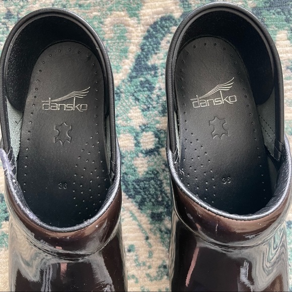 DANSKO Brown Bronze Patent 
Leather Clogs Professional Comfort Shoe Size 36 - Picture 3 of 9